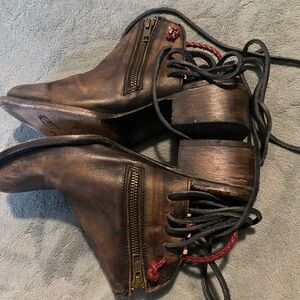 🔥🔥🔥☄️Freebird JoJo Brown Boot Sandals Tie In Back Size 9